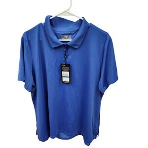 Callaway Womens Blue Short Sleeve Polo Shirt 1X Opti-Dri UV Blocking MSRP $60
